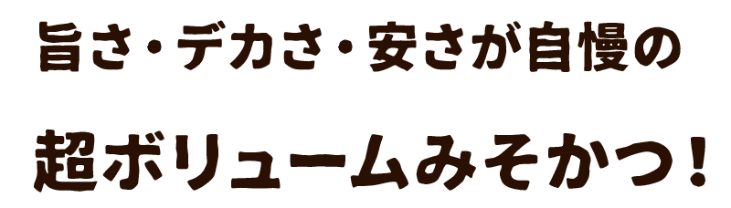 旨さ・デカさ・安さが自慢の超ボリュームみそかつ！